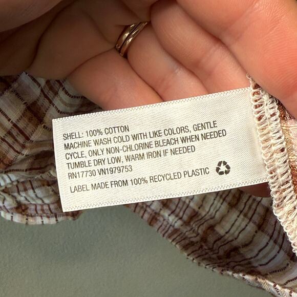 Universal Thread Women's Long Sleeve Plaid Print Blouse Size X-Small - Picture 5 of 6